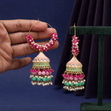 Vivid Vortex Pink Color  Earrings