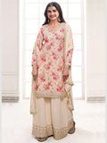 Ivory Embroidered Palazzo Suit