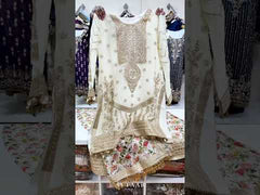 Ivory Embroidered Sharara Suit