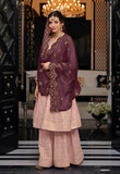 Pink Georgette Fabric Embroidered Designer Palazzo Suit