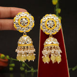 Enchanting Yellow Kundan Earrings
