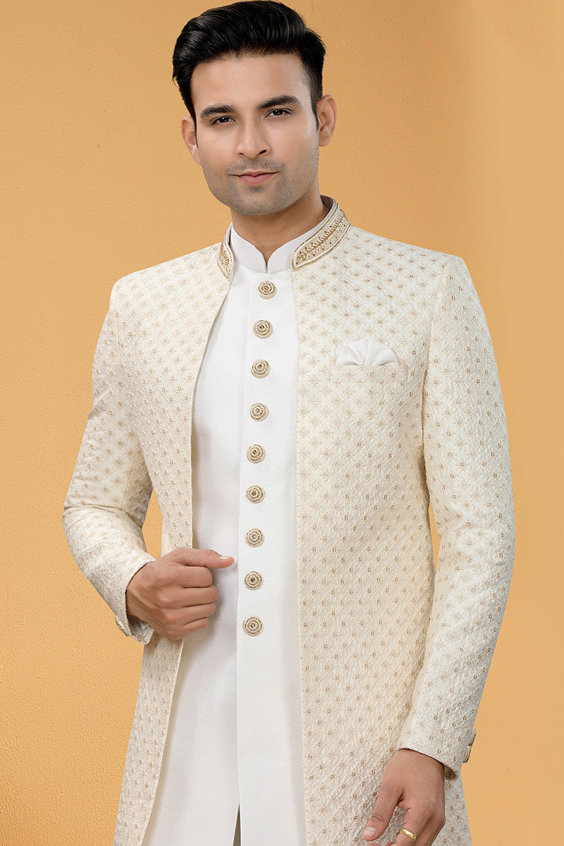 Luxury Wedding Wear Jacket Style Sherwani