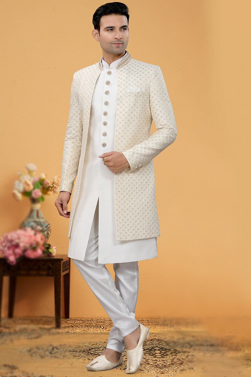 Luxury Wedding Wear Jacket Style Sherwani