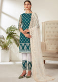 Net Fabric Fancy Embroidered Salwar Suit In Blue Color