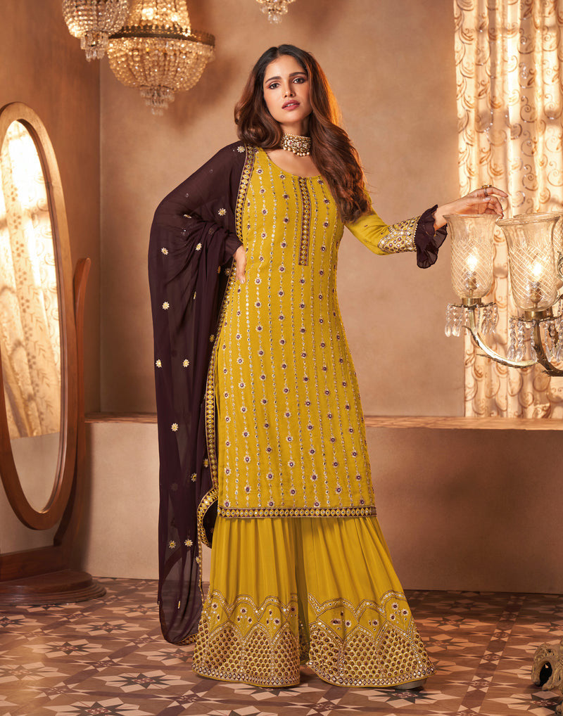 Georgette  Embroidery Sharara Suit