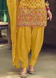 Designer Party Wear Yellow Patiyala Suit