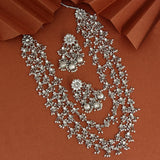 Silver Color Kundan Necklace Set