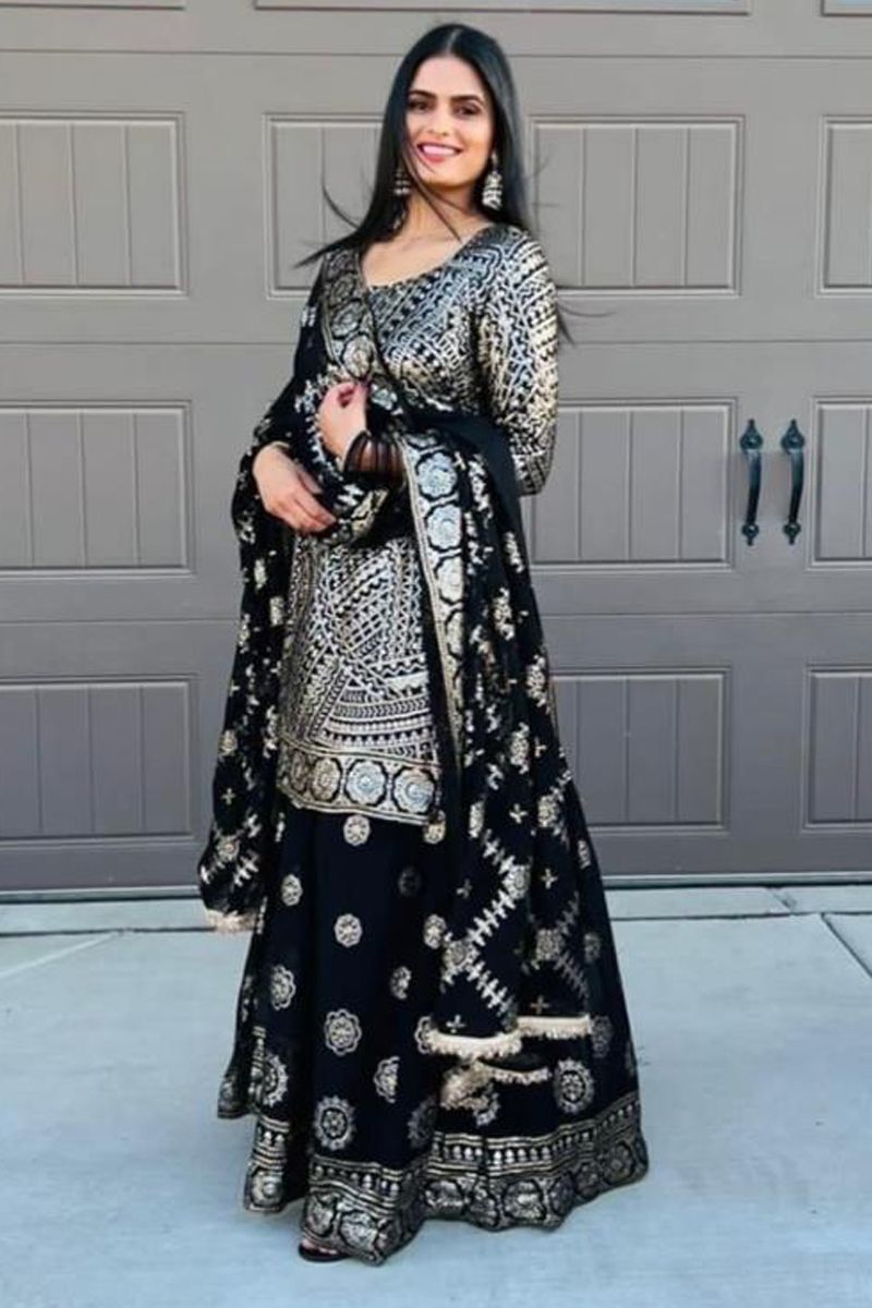 Embroidery Work Sharara Dress Wedding Wear