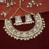 Fancy White Color Kundan Necklace Set