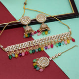 Multi Color Choker Kundan Necklace Set