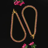 Pink Color Rhinestone Anklets