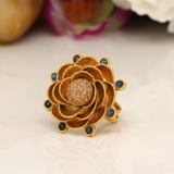 Beautiful Copper Finger Ring Blue Color
