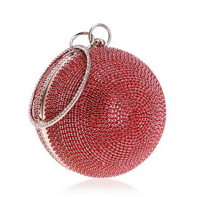 Red Crystal Women Shoulder Chain Clutches
