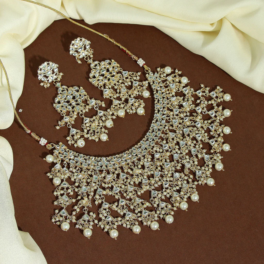 Beautiful  Gold Color Kundan Necklace Set