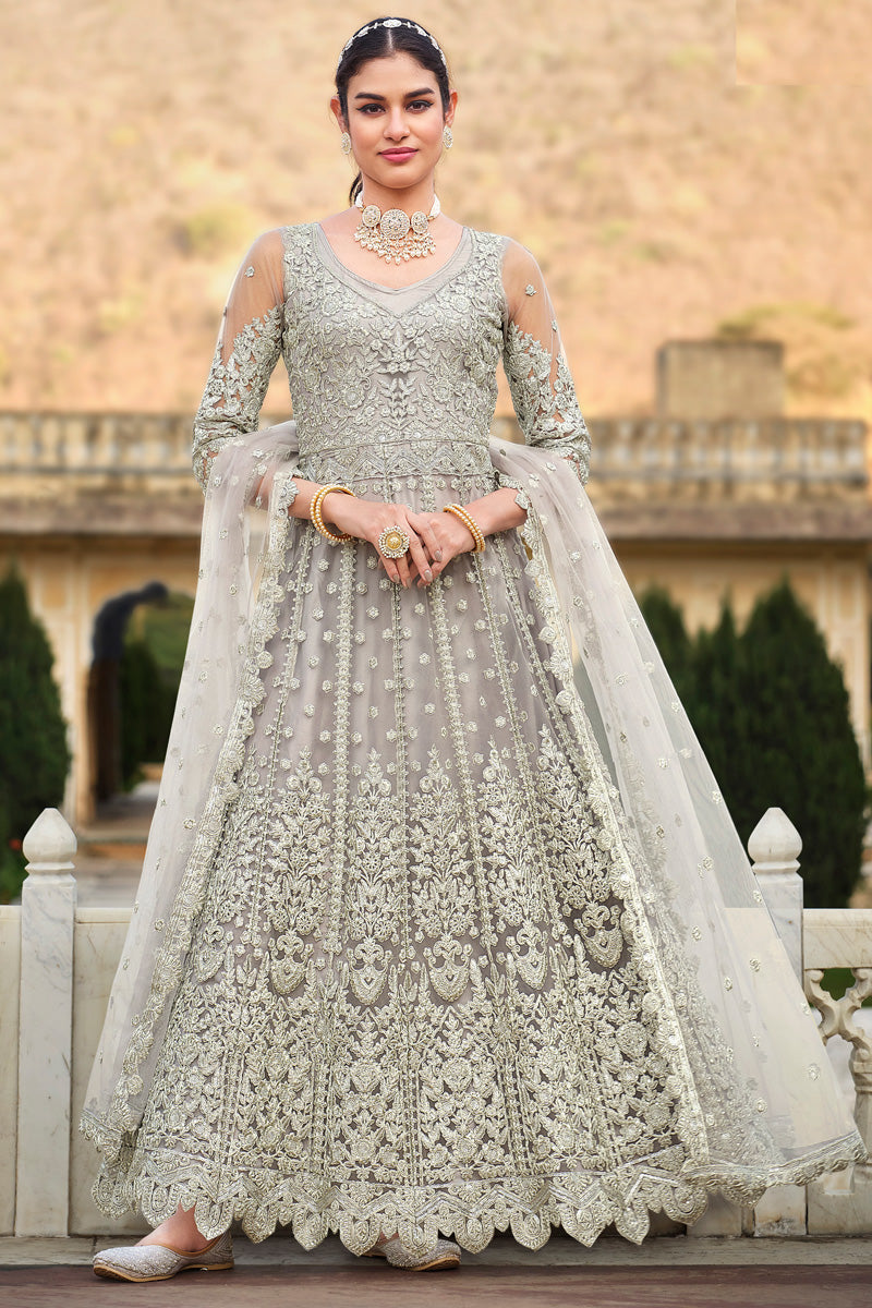 White Gorgeous Bridal Anarkali Suit