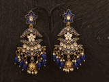 Designer Antique Jhumka Earrings Blue