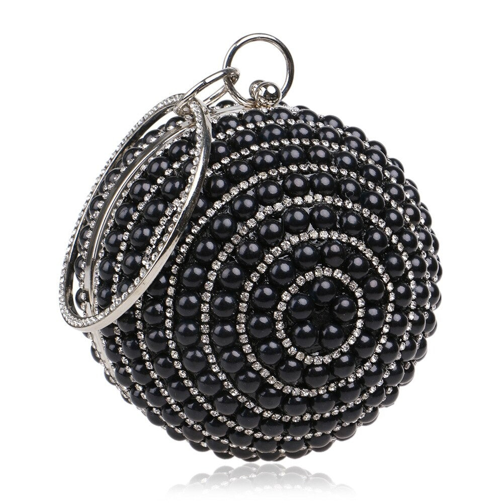 Party Clutch With Beaded Diamond Evening Bag
